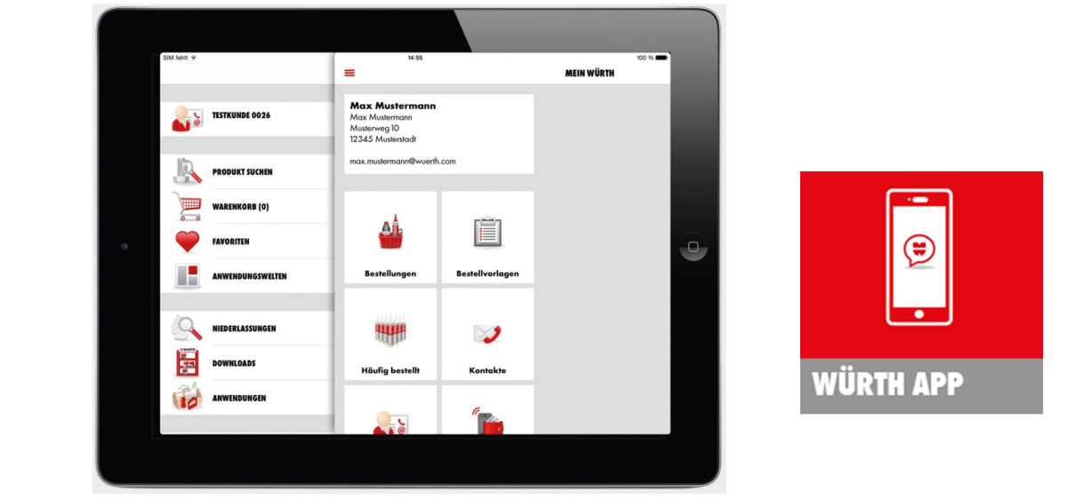 Easy ordering, mobile ordering Würth App